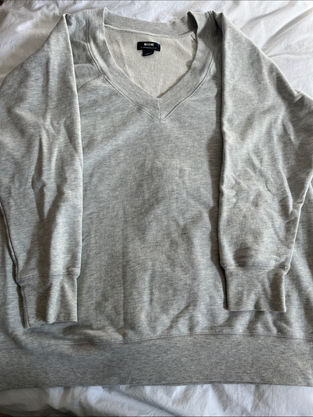 Maeve by Anthropologie V-Neck French Terry Sweatshirt heather grey plus size 2X
